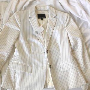 White Striped Banana Republic Blazer